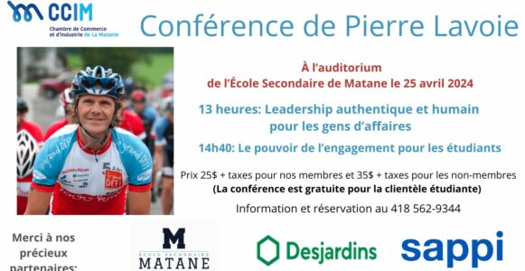 Conférence de Pierre Lavoie à Matane