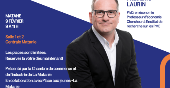 Conférence gratuite offerte par Frédéric Laurin, PHD en économie